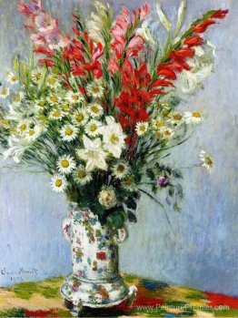 Bouquet de gadiolas, lys et dasies