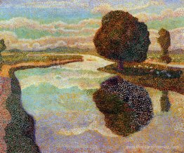 Paysage avec canal