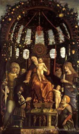 La vierge de la victoire (la Madonna et l'enfant intronisés avec