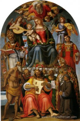 Madonna et enfant avec des saints