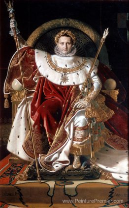 Portrait de Napoléon sur le trône impérial