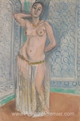 Odalisque dans l'esclave bleu ou blanc