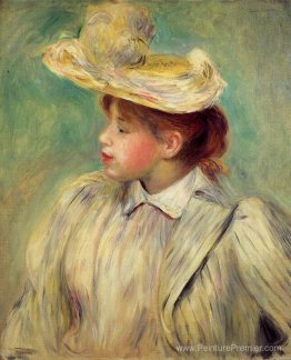 Jeune femme dans un chapeau de paille