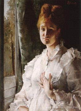 Portrait d'une femme en blanc