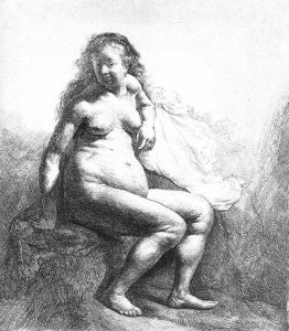 Femme assis nue