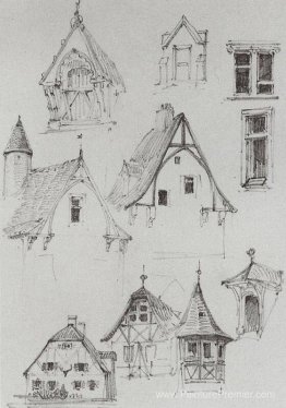 Croquis architecturaux. De voyager en Allemagne.