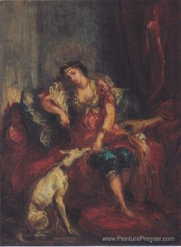 Femme d'Alger avec Windhund