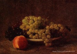 Nature morte avec des raisins et une pêche