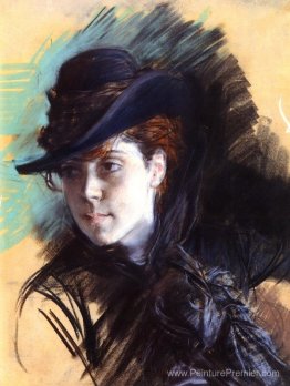 Fille dans un chapeau noir