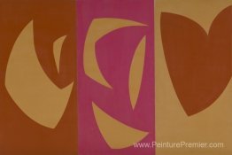 Triptyque ocre-viola-rouge