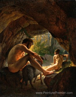 Ulysse fuyant la grotte de Polyphème