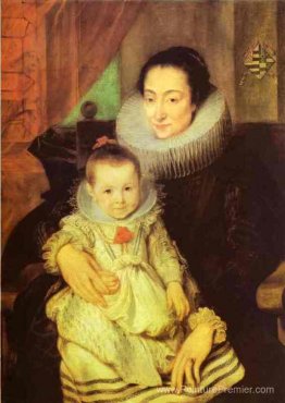 Marie Clarisse, épouse de Jan Woverius, avec leur enfant