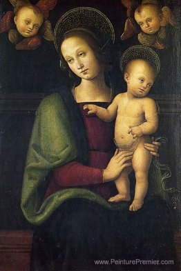 Madonna et enfant avec deux chérubins