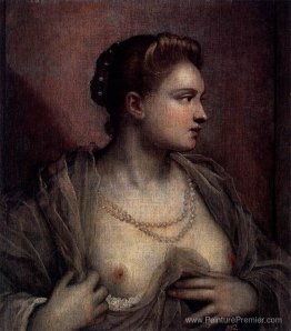 Portrait d'une femme révélant ses seins