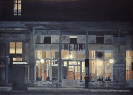 Cafe '' Neon '' la nuit