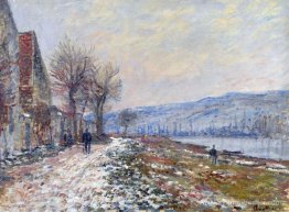 Le Siene à Lavacourt, effet de la neige