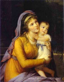 La baronne Anna Sergeevna Stroganova et son fils Sergey