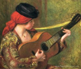 Jeune femme espagnole avec une guitare