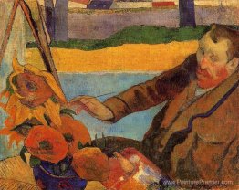 Van Gogh peignant des tournesols