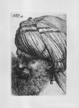 Chef de vieil homme avec turban