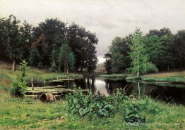 Paysage avec un étang