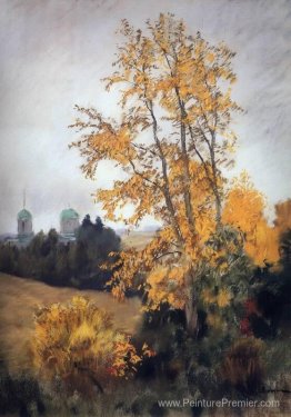 Paysage d'automne avec l'église