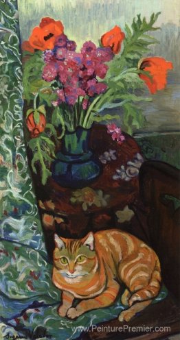 Bouquet et un chat