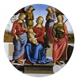 Madonna a été intronique avec les saints Catherine et Rose d'Ale