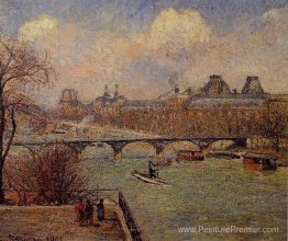 Vue de la Seine depuis la terrasse surélevée du Pont Neuf