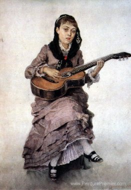 Portrait de la princesse S. A. Kropotkina avec guitare