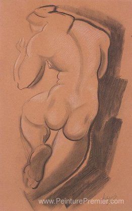 Figure féminine nue montrée de l'arrière