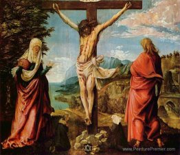 Scène de la crucifixion, Christ sur la croix avec Mary et John