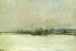 Paysage d'hiver avec grange