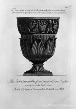 Vase antique de marbre dans la Villa Valenti à Porta Pia
