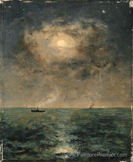 Paysage marin à la lune