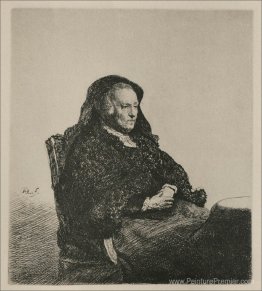 La mère de Rembrandt, assise, regardant vers la droite