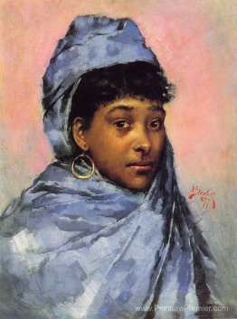 Jeune femme en bleu