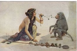 La fille avec singe