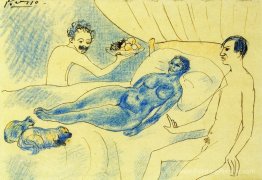 Une parodie de l'Olympia de Manet avec Junyer et Picasso