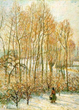 Mattina Sunlighton la neve, Eragny-sur-Epte