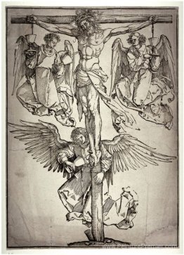 Christ sur la croix avec trois anges