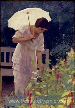 Femme avec parapluie