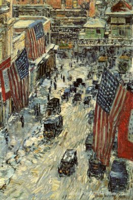 Drapeaux sur 57th Street, hiver