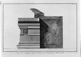 Côté du sarcophage de Scipio Barbato et du monument de Cornelia