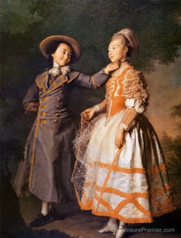 Portrait de E. N. Khruschova et de la princesse E. N. Khovanskay