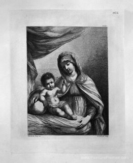 La vierge debout, à moitié longue, avec l'enfant Jésus tenant un