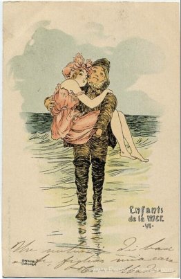 Garçons et filles en mer