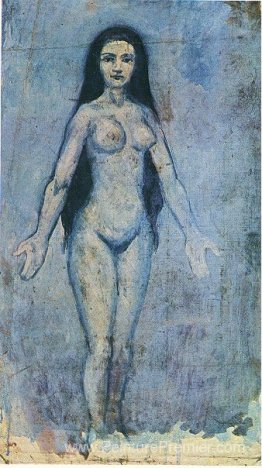 Femme nue avec des cheveux dégoulinants