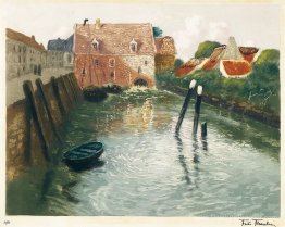 Canal avec moulin à eau