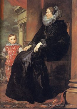 Noble génoise avec son fils